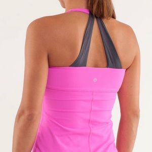 Lululemon hot pink and grey tank